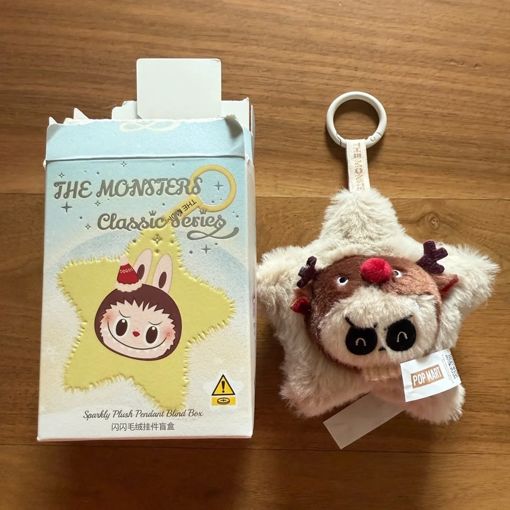 Popmart the monsters tycoco sparkly plush Star-Shaped Keychain pendant